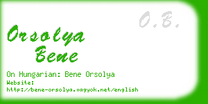 orsolya bene business card